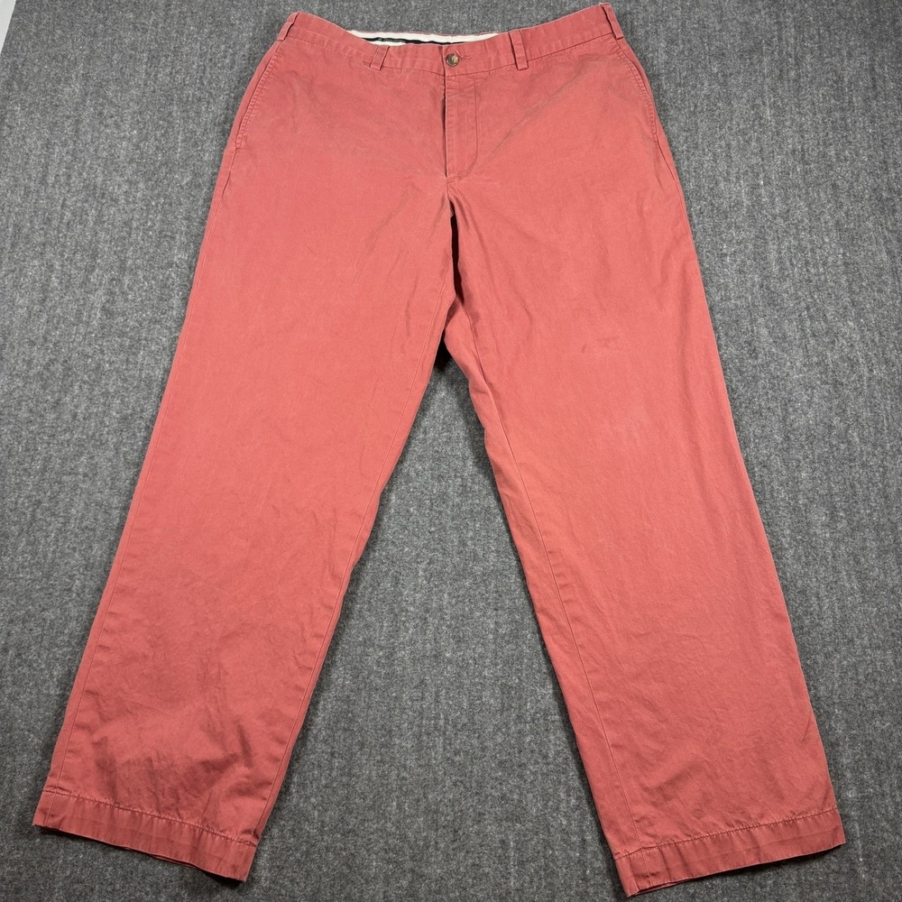 Brooks Brothers Men's Chino Pants 36x32 Coral Red Cotton Straight Leg
